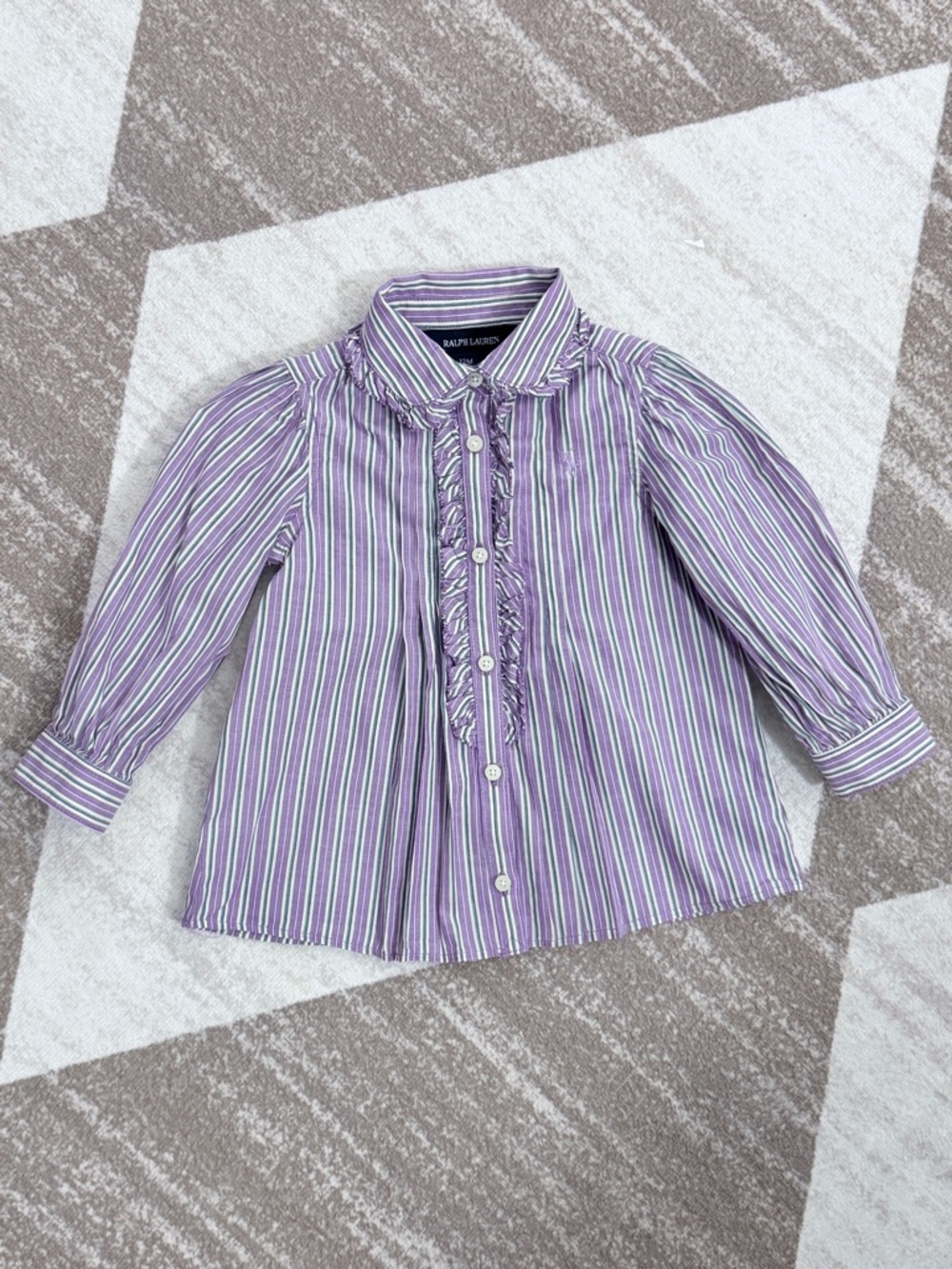 Ralph Lauren Lilac Stripe Button Down 12M